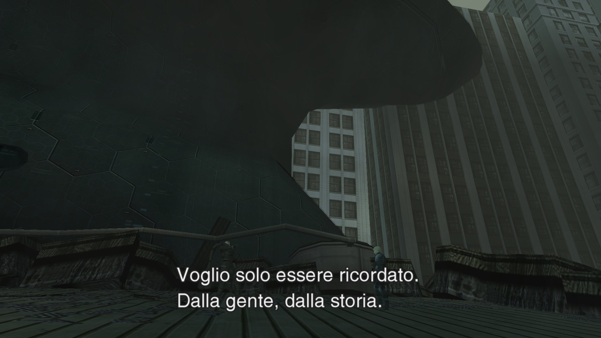 Una sequenza di Metal Gear Solid 2: Sons of Liberty