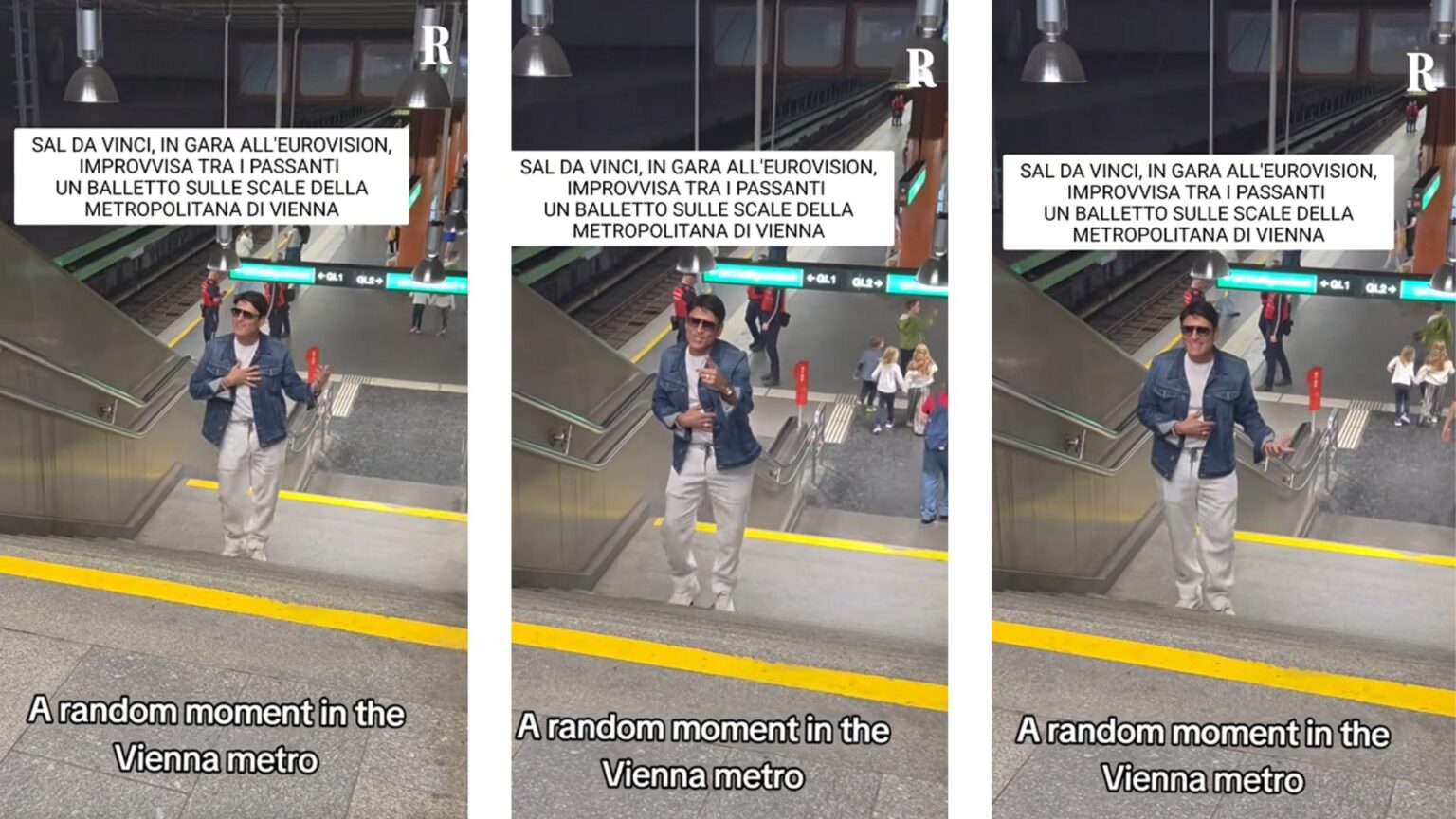 Sal Da Vinci improvvisa un balletto alla metro di Vienna