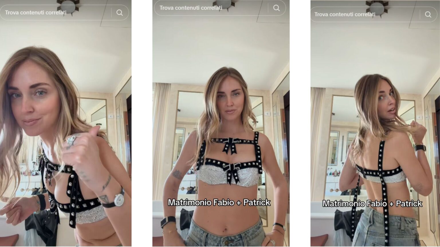 Chiara Ferragni in un video su TikTok