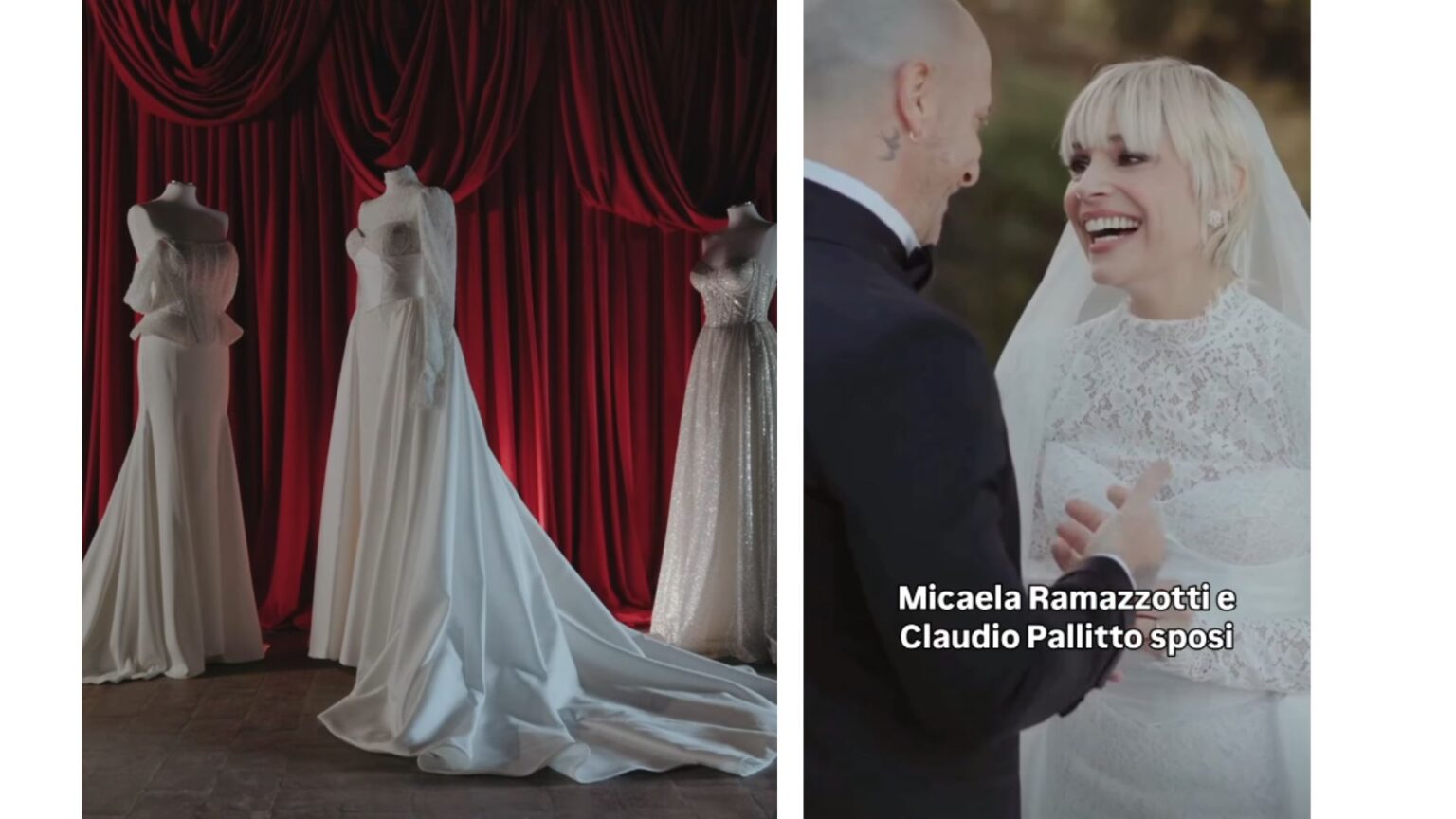 Micaela Ramazzotti e i suoi vestiti da sposa