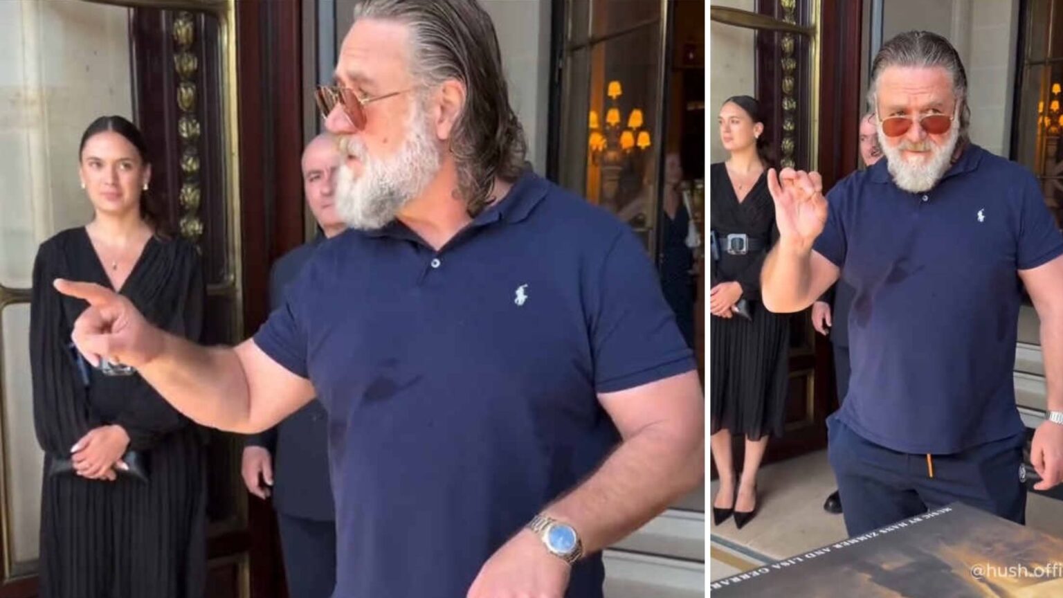 Russell Crowe esplode con i fan a Parigi: il video fuori dall’hotel è virale e fa discutere Russell Crowe a Parigi