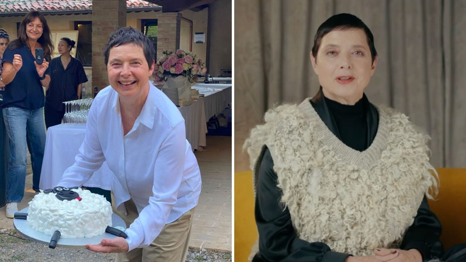 Isabella Rossellini compie 74 anni e festeggia con una torta a forma di pecora: la sua semplicità fa innamorare il web Isabella Rossellini festeggia 74 anni