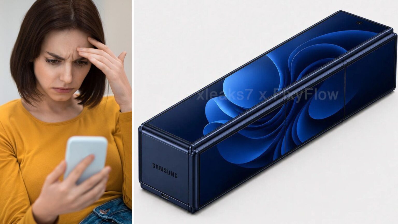Una donna con il Samsung Brick