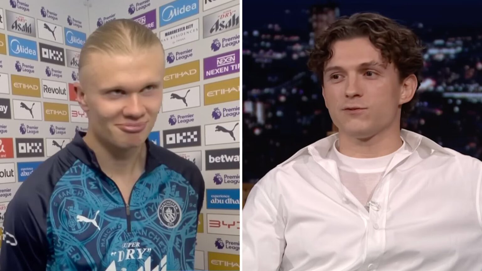 Erling Haaland risponde finalmente a Tom Holland e svela perché lo aveva ignorato: “Non sapevo chi fosse” Tom Holland ed Erling Haaland