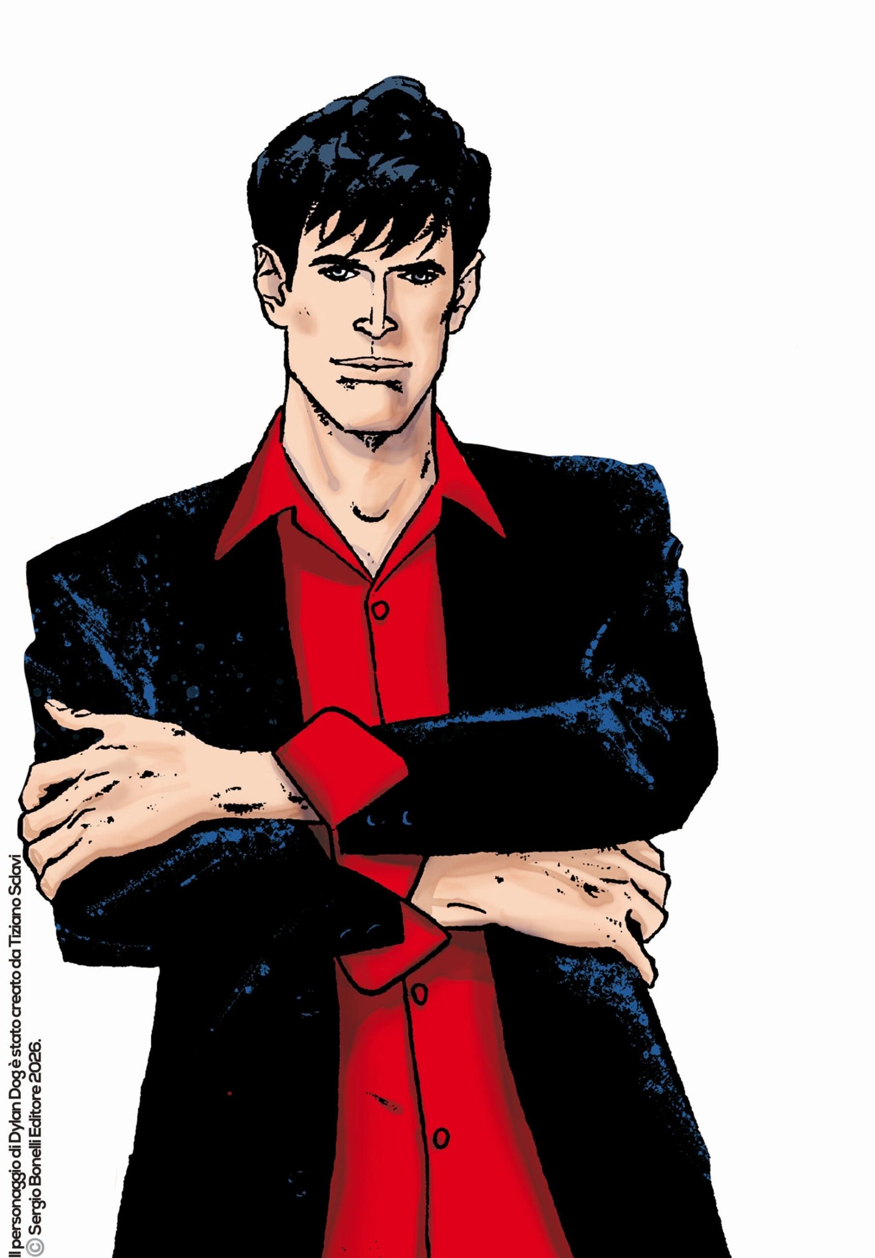 Un illustrazione del busto di Dylan Dog di Stano