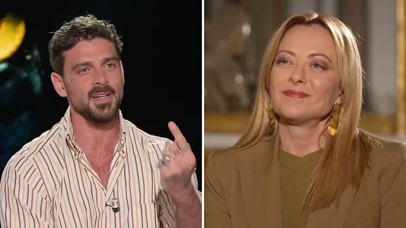 Michele Morrone e Giorgia Meloni