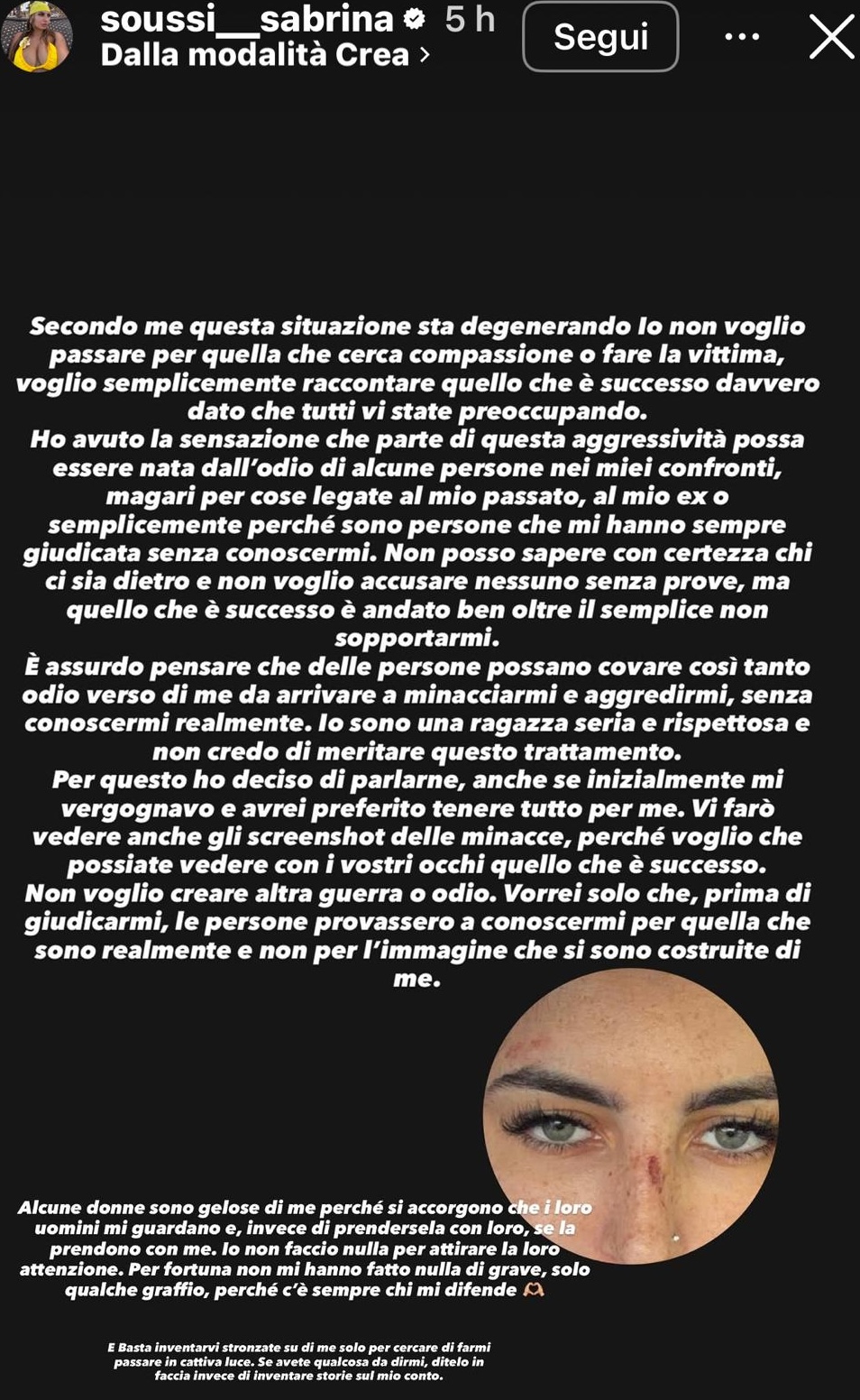Sabrina Soussi su Instagram