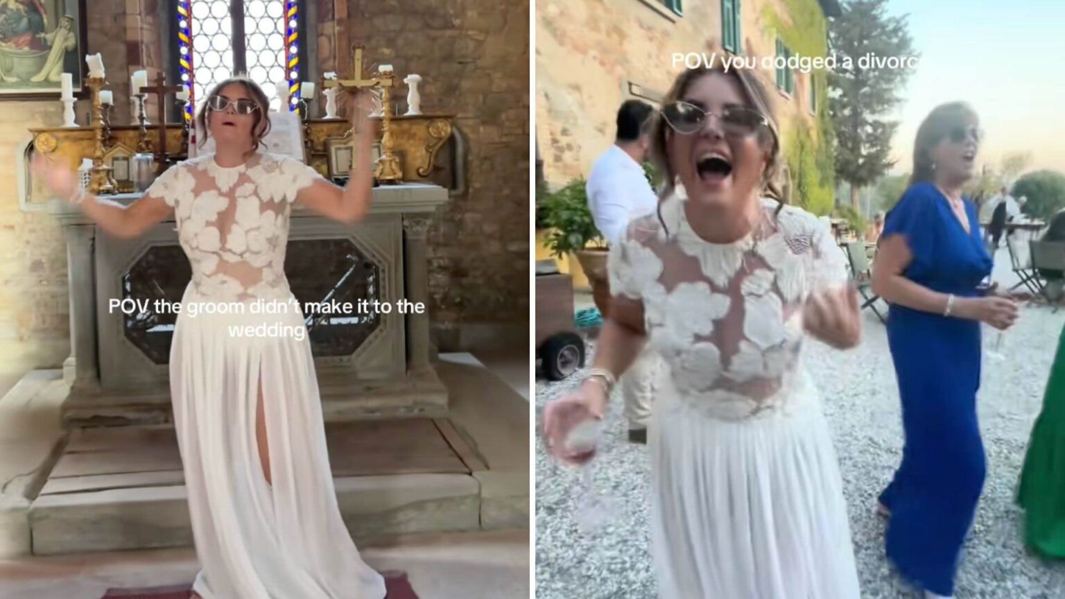 Lo sposo annulla le nozze una settimana prima, ma lei parte lo stesso per la Toscana e trasforma tutto in una festa Una donna si sposa senza lo sposo