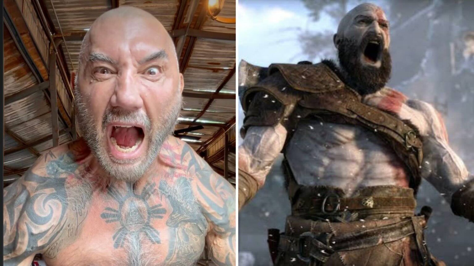 Dave Bautista e Kratos di God of War