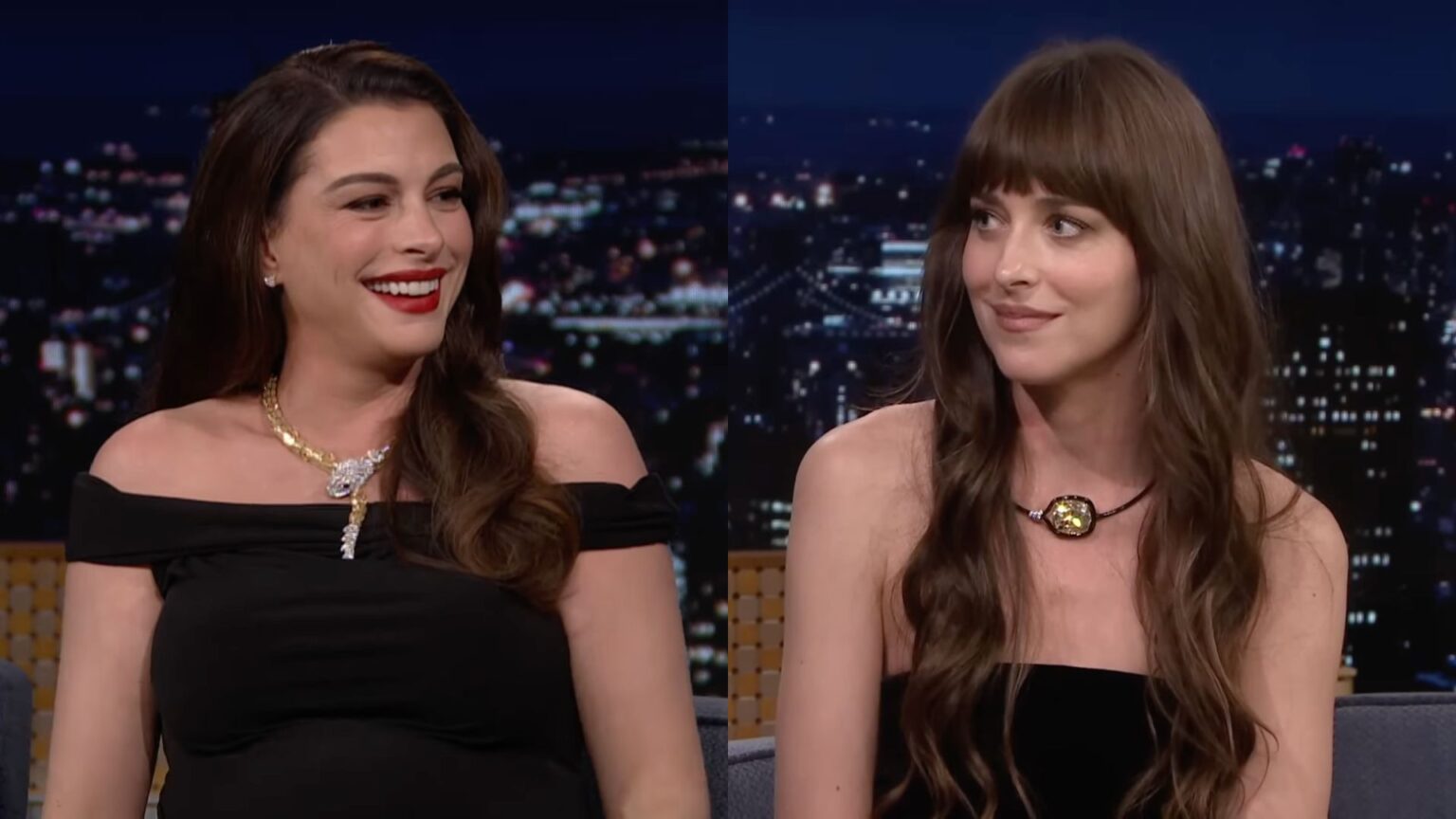 Anne Hathaway perde la testa per Dakota Johnson e lo ammette senza filtri: “Sono un Labrador che la segue ovunque” Anne Hathaway e Dakota Johnson