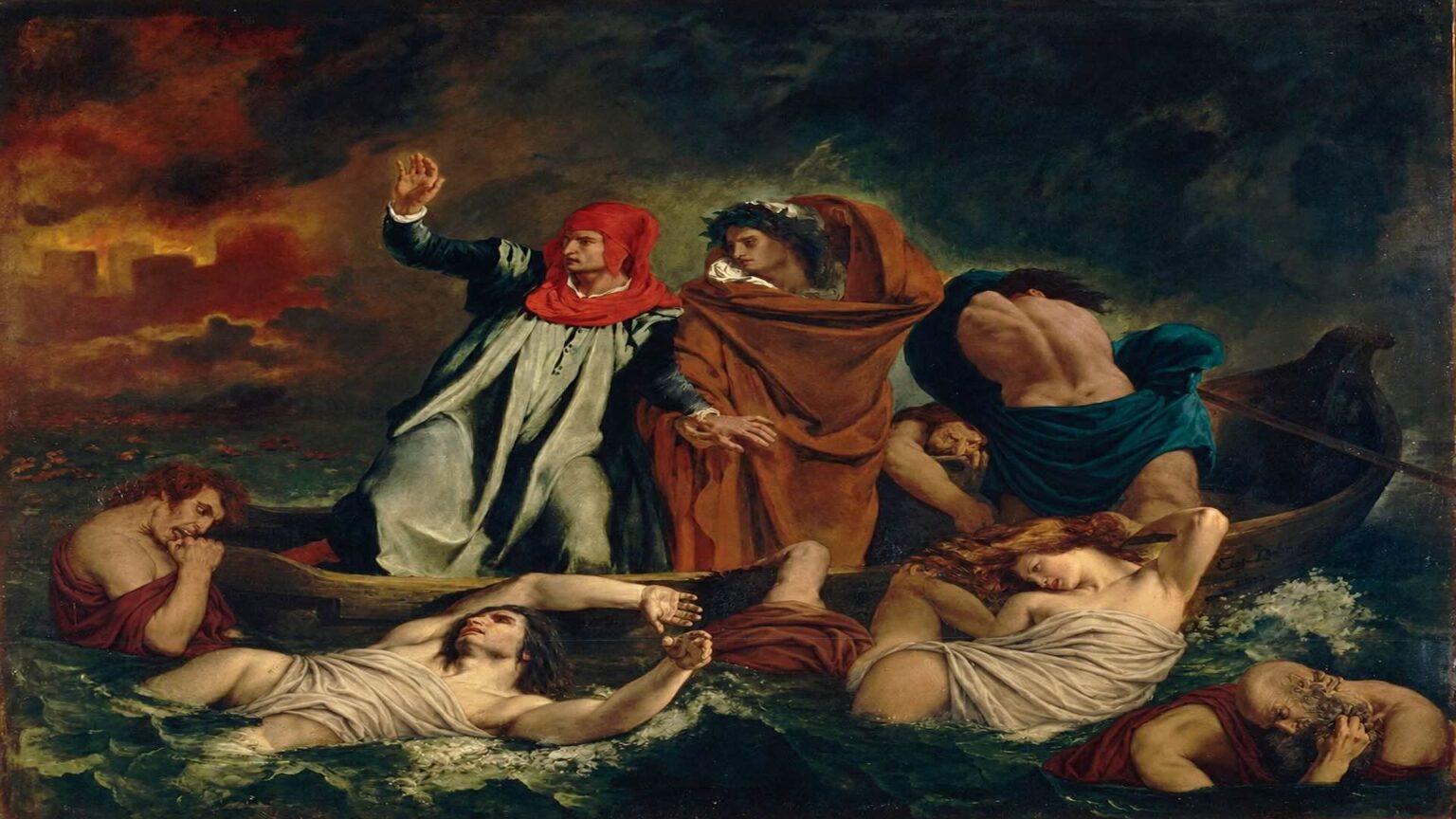 L’Inferno di Dante diventa un film horror, ma la storia di Beatrice sarà molto diversa da quella che tutti conosciamo La barca di Dante di E. Delacroix (modificato)