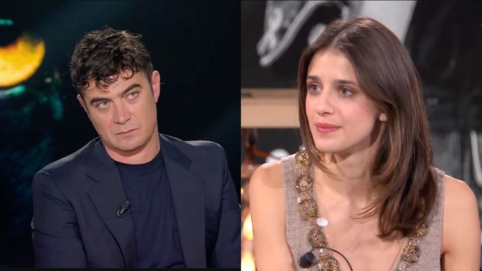 Riccardo Scamarcio interrompe Benedetta Porcaroli sul femminismo: “Lasciamo stare almeno Dracula”, ma lei non ci sta Riccardo Scamarcio e Benedetta Porcaroli