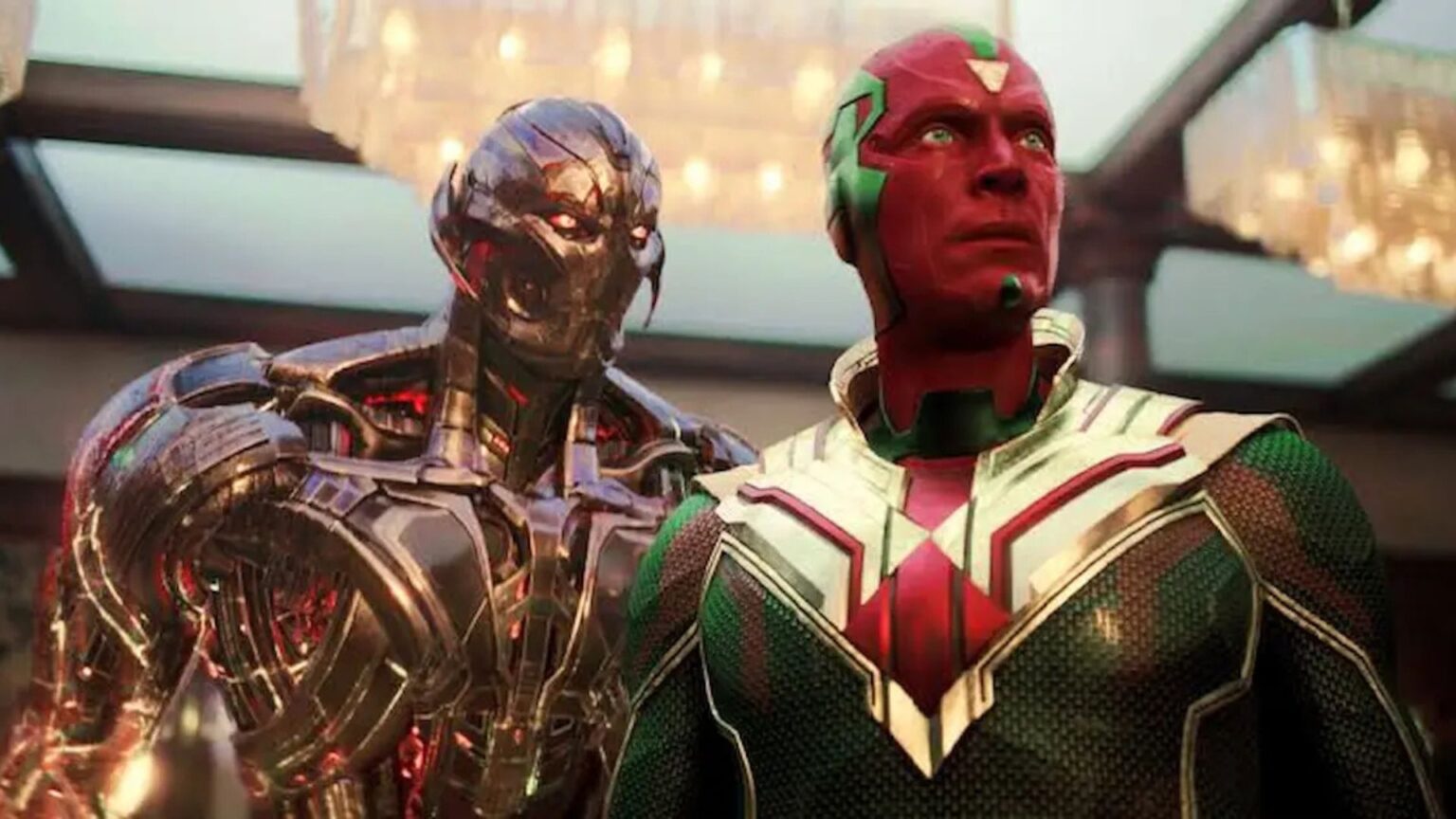 Paul Bettany circondato da sei Visioni: cosa è successo sul red carpet a Roma e ha fatto impazzire tutti Una scena da VisionQuest fonte: Disney+